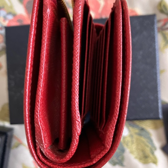 Prada Red Saffiano Leather Wallet - Picture 6 of 13